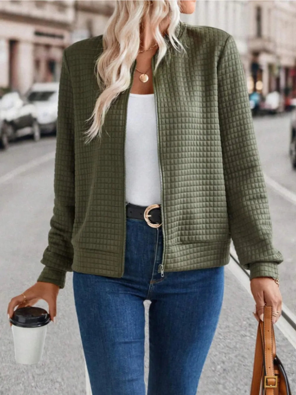 Zip Up Long Sleeve Jacket, view 2