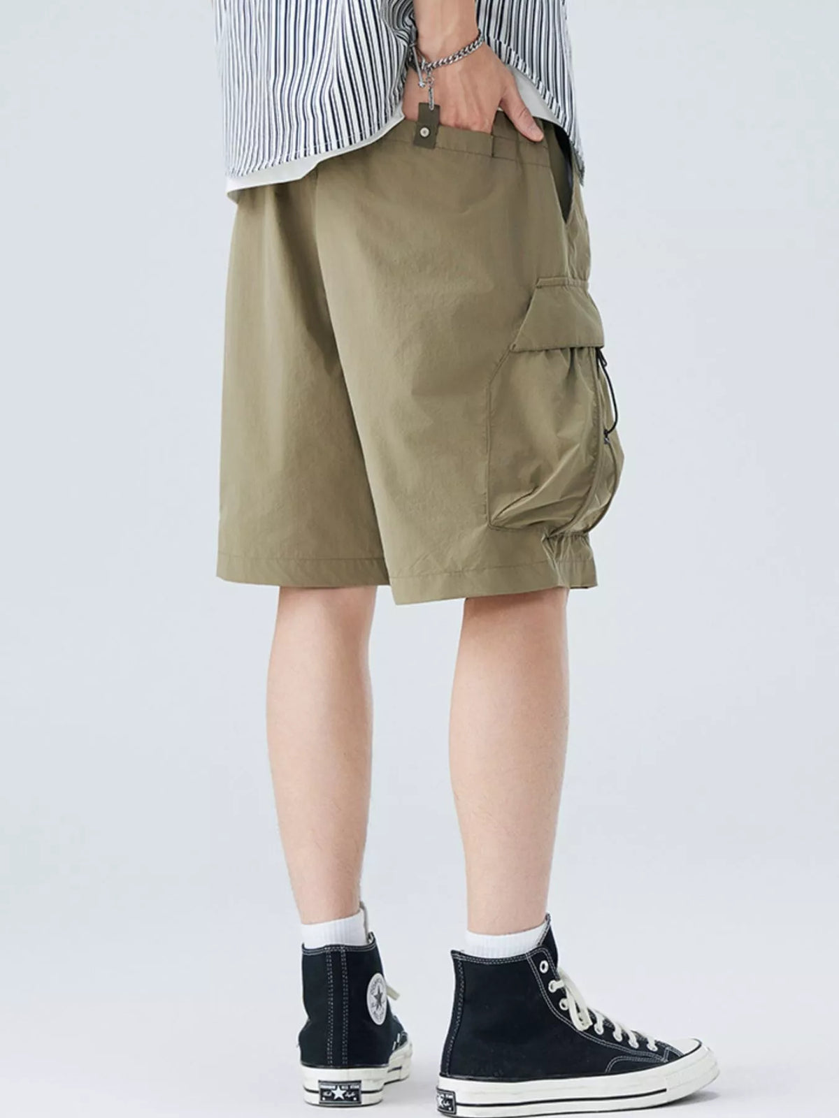 Men's Plus Size Cargo Shorts with Drawstring, view 5