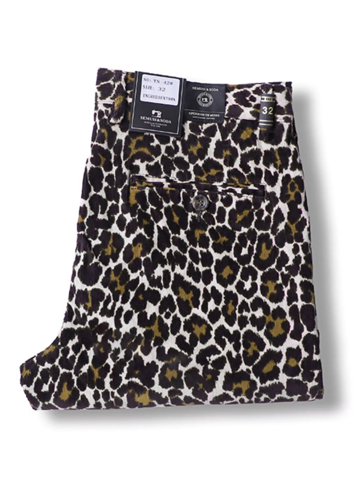 Men's Leopard Print Slim-Fit Pants, view 3