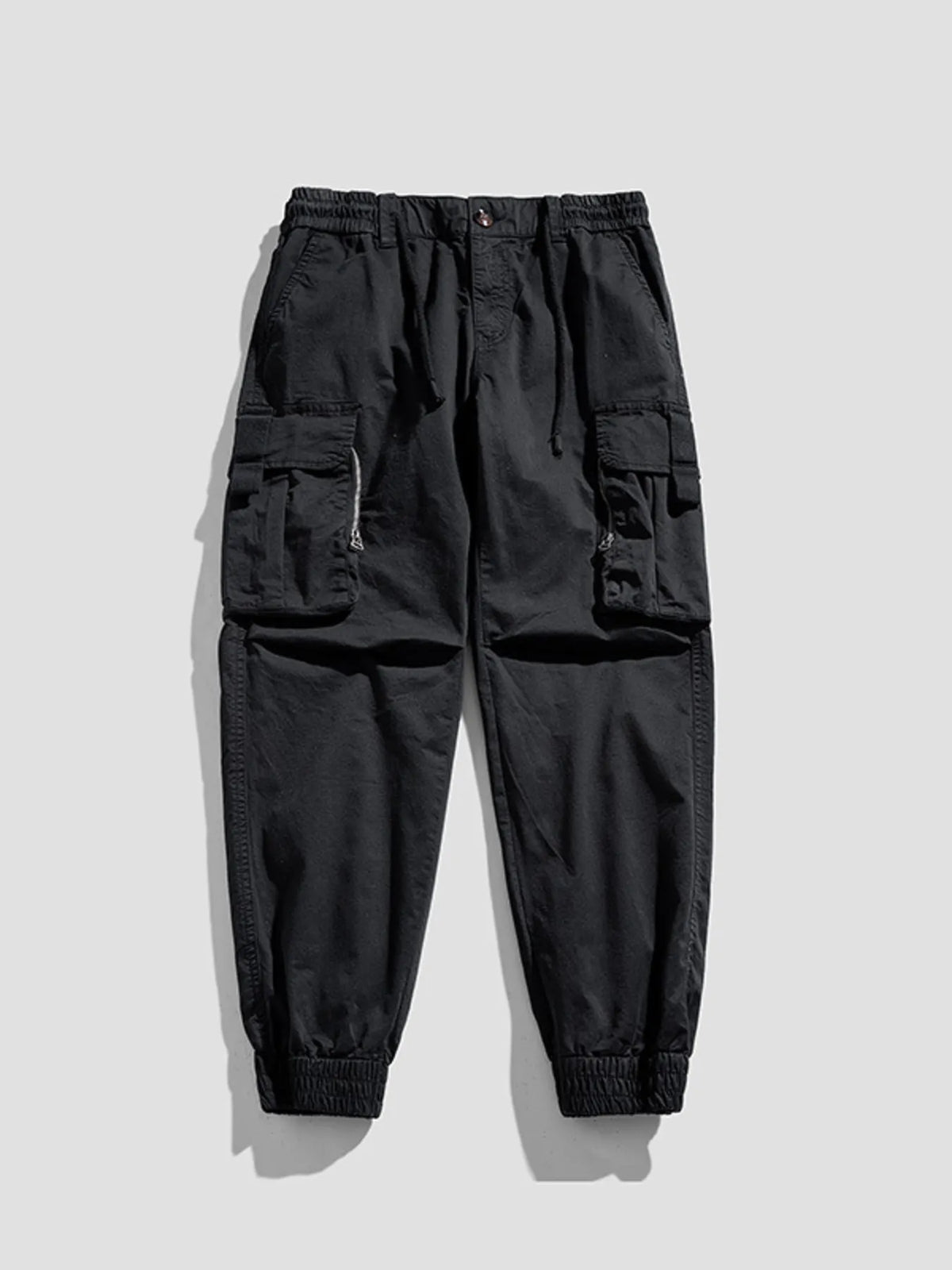 Men's Cargo Pants with Multiple Pockets in Black