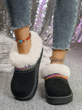 Round Toe Platform Boots in Black