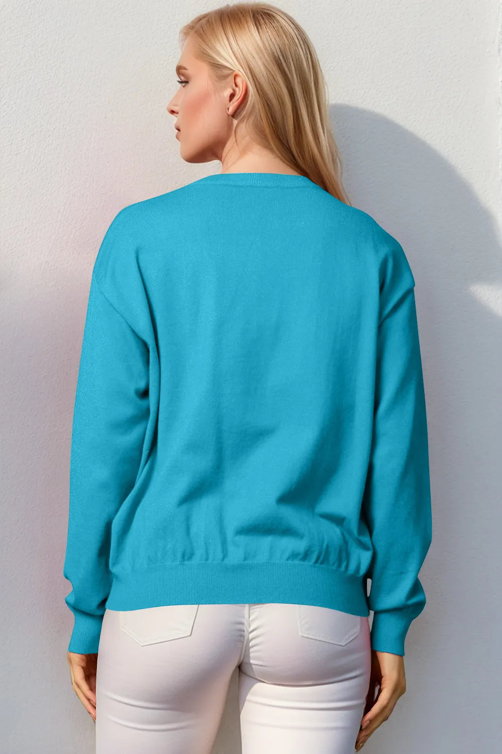 Double Take Full Size Nutcracker Sequin Long Sleeve Sweater, view 2