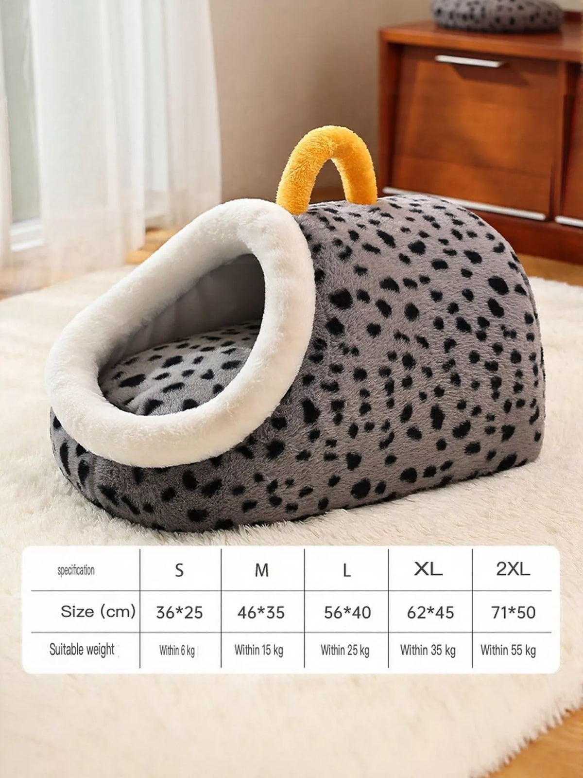 Cozy Polka Dot Pet Nest with Handle - Lilixa.store