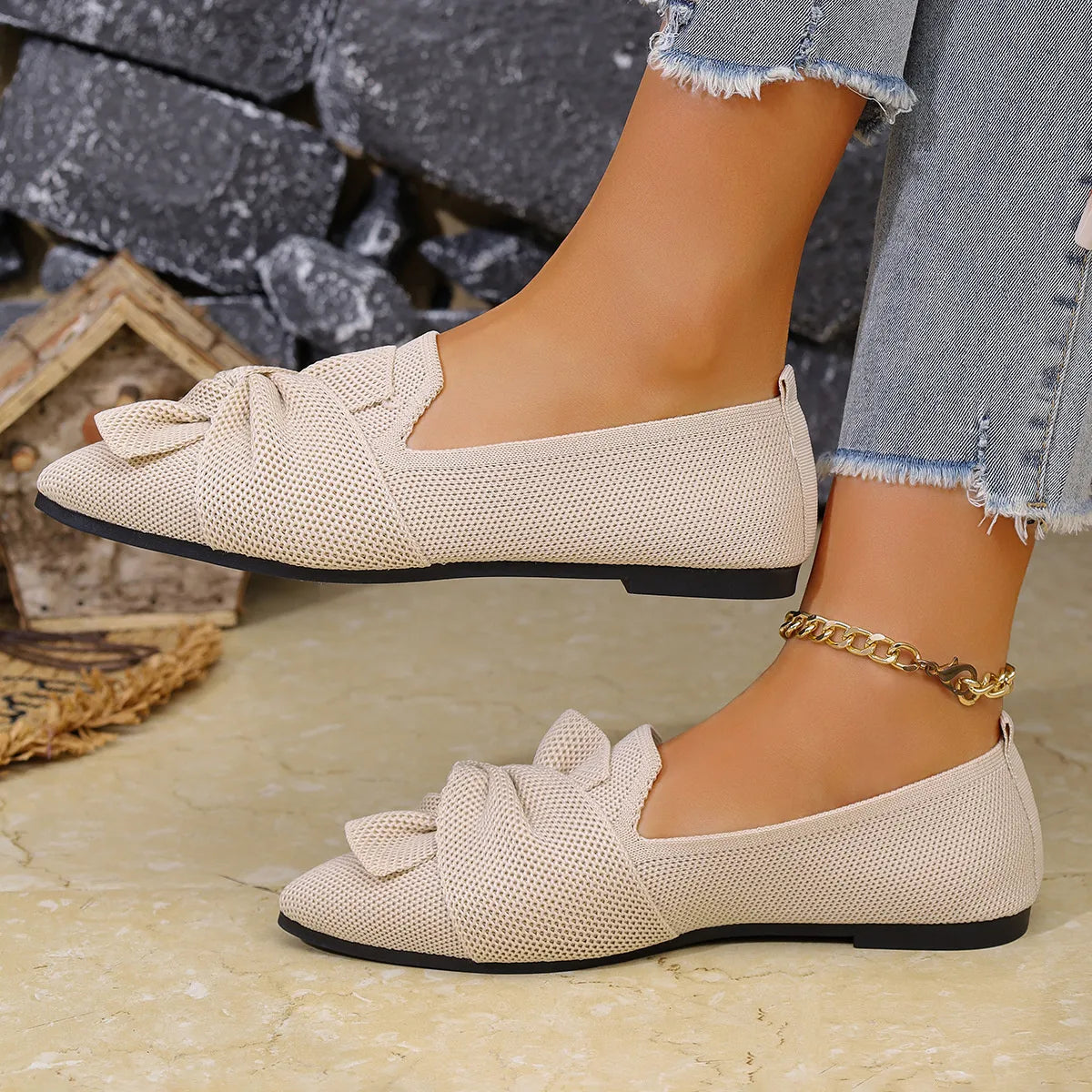 Bow Point Toe Flats Slip-Ons, view 14