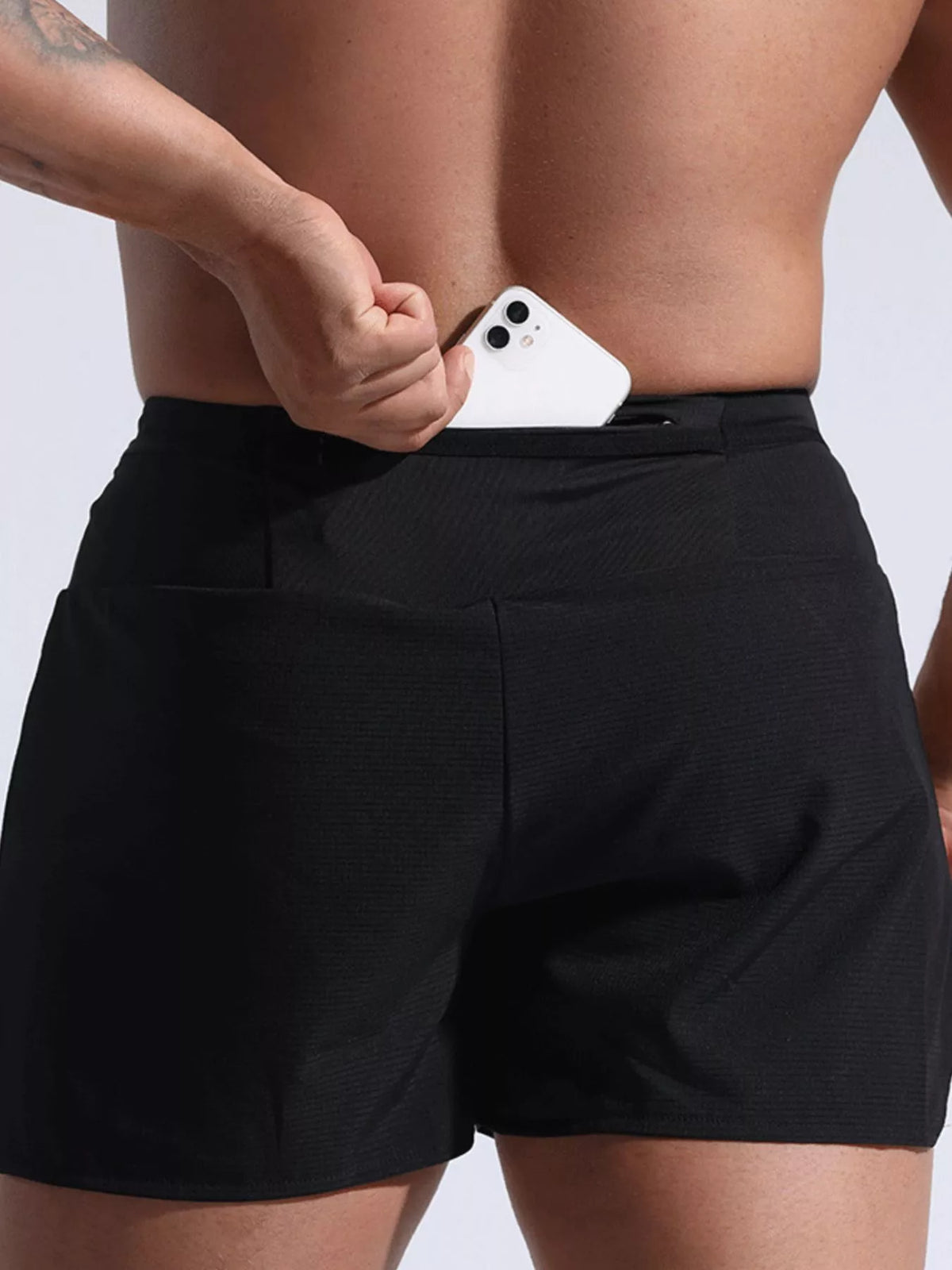 Men's Full Size Contrast Active Shorts Plus Size, view 2