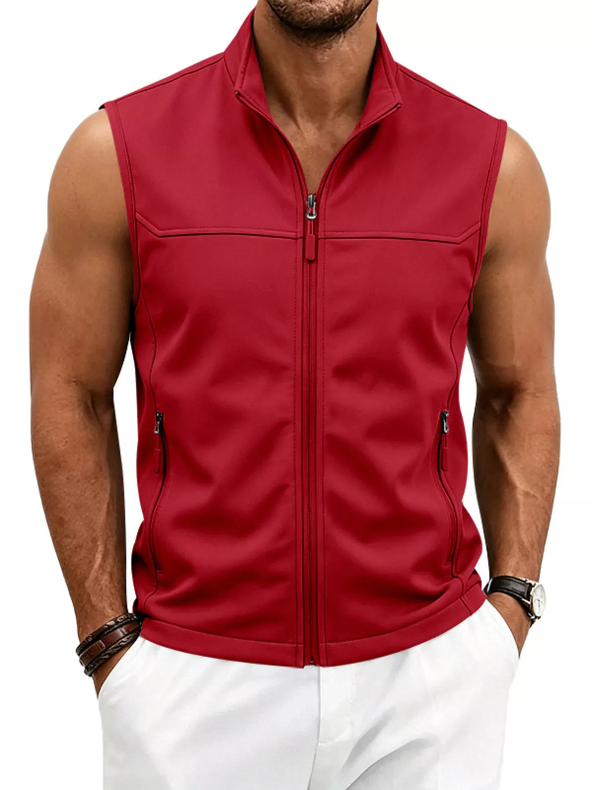 Men's Plus Size Zip Up Vest - Lilixa.store