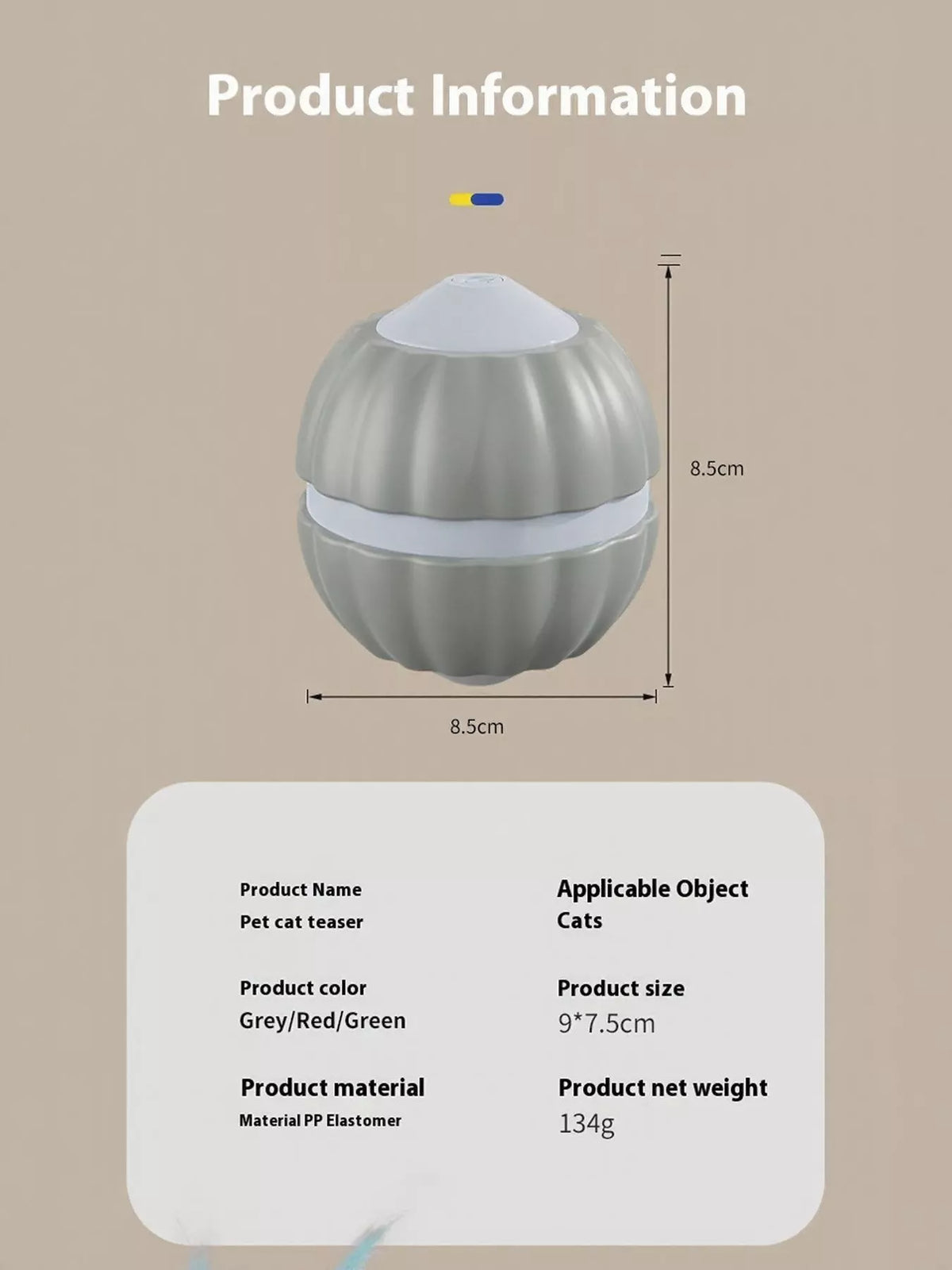 Interactive LED Sound Ball with Feather Teaser - Lilixa.store
