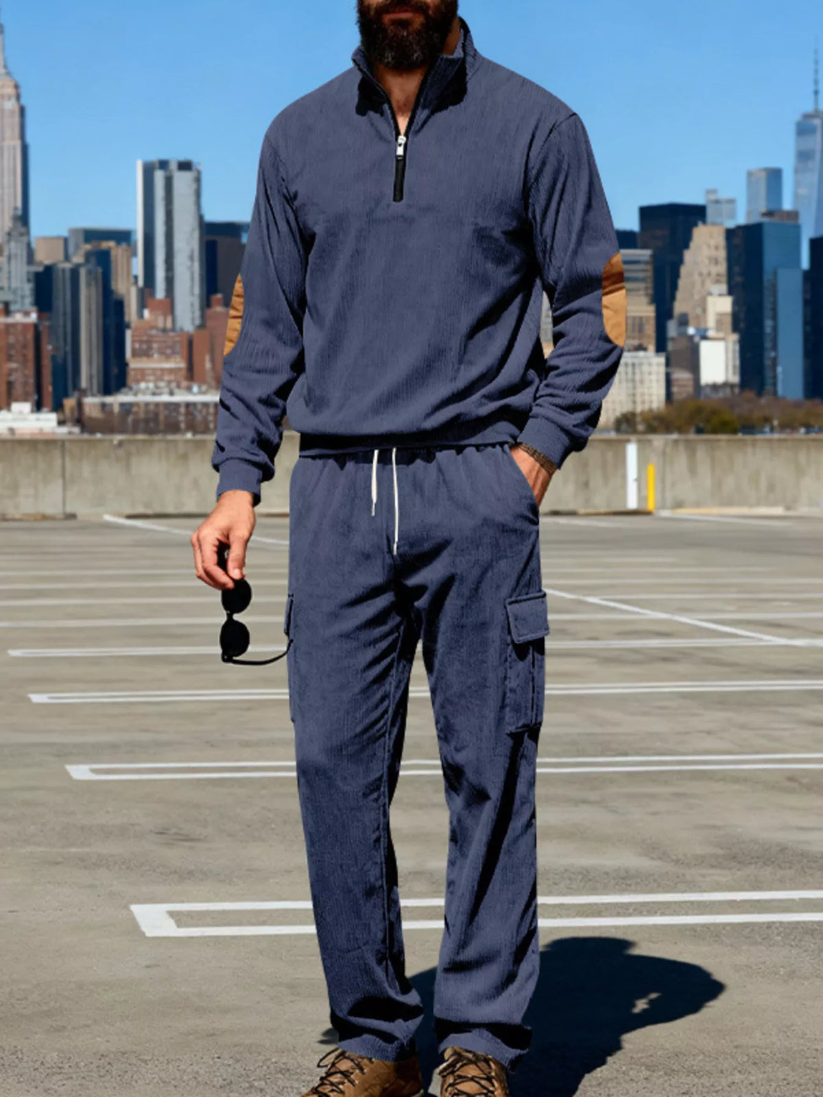 Men's Full Size Casual Long Sleeve Top & Pants Set Plus Size - Lilixa.store