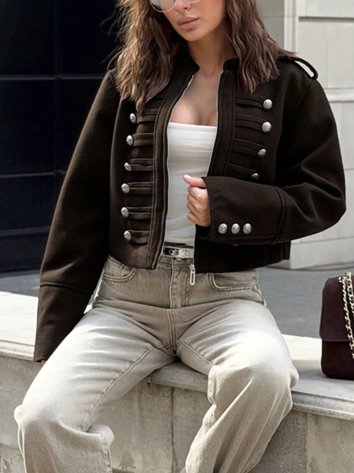 Zip Up Cropped Jacket - Lilixa.store