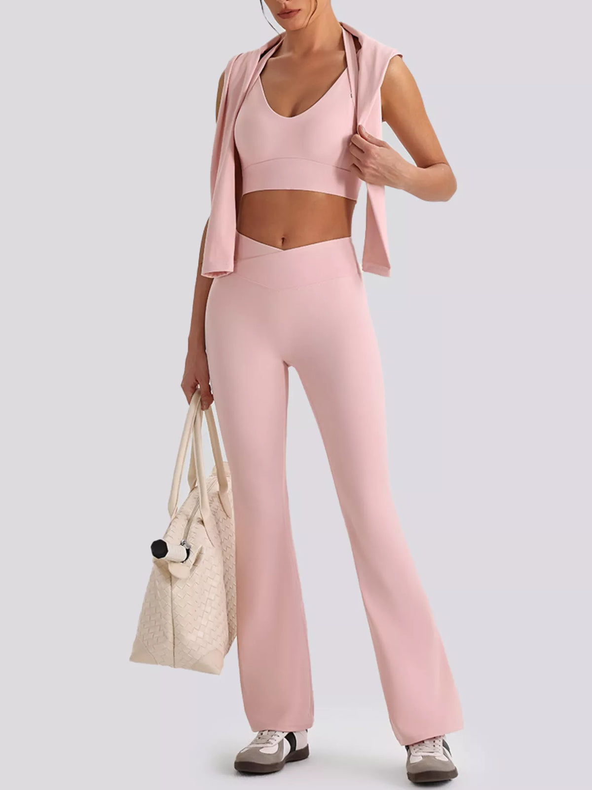 Seamless Criss-Cross V-Neck Tank and Leggings Active Set - Lilixa.store