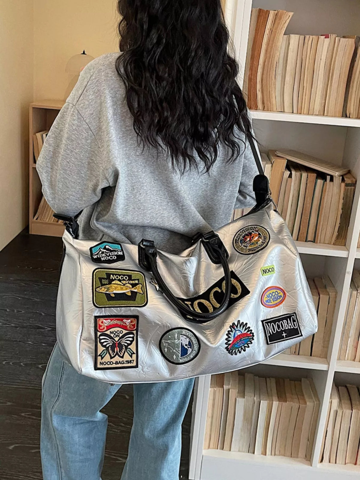 Patchwork Embellished Travel Bag - Lilixa.store