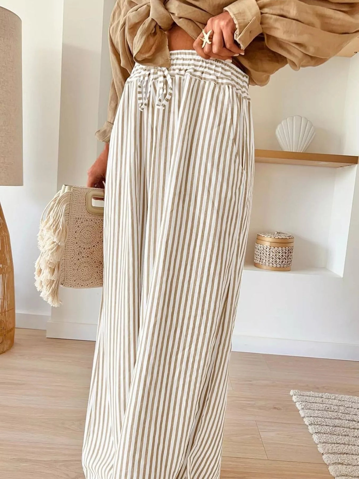 Striped Wide-Leg Pants - Lilixa.store