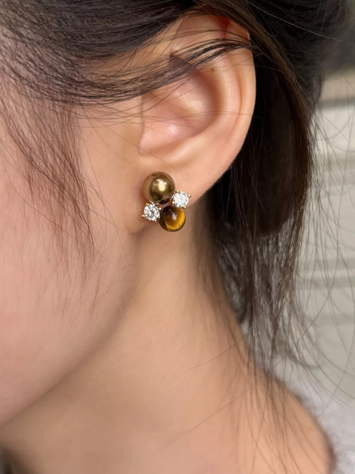 Tiger Eye Stud Earrings - Lilixa.store
