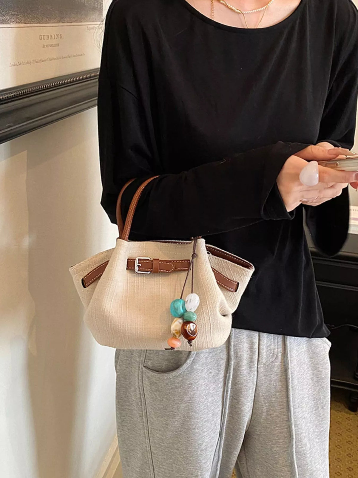 Buckle Decor Crossbody Bag