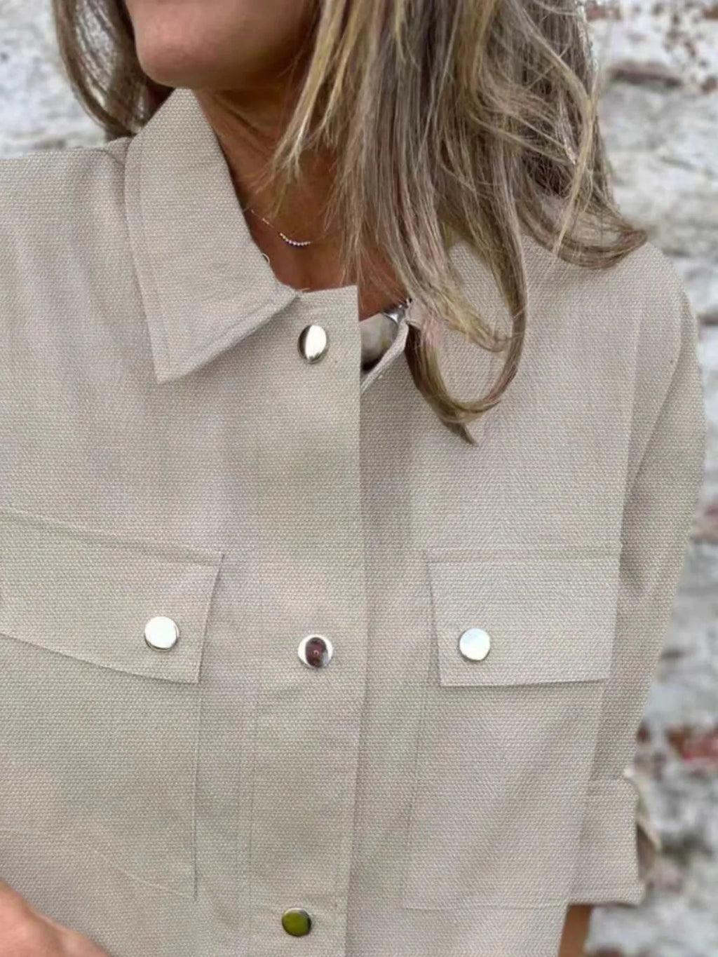 Snap-Down Utility Shacket with Chest Pockets, view 2