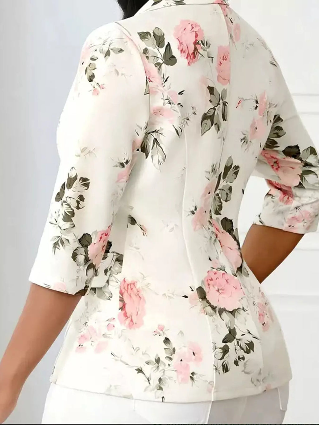 Floral Print One Button Casual Blazer - Lilixa.store
