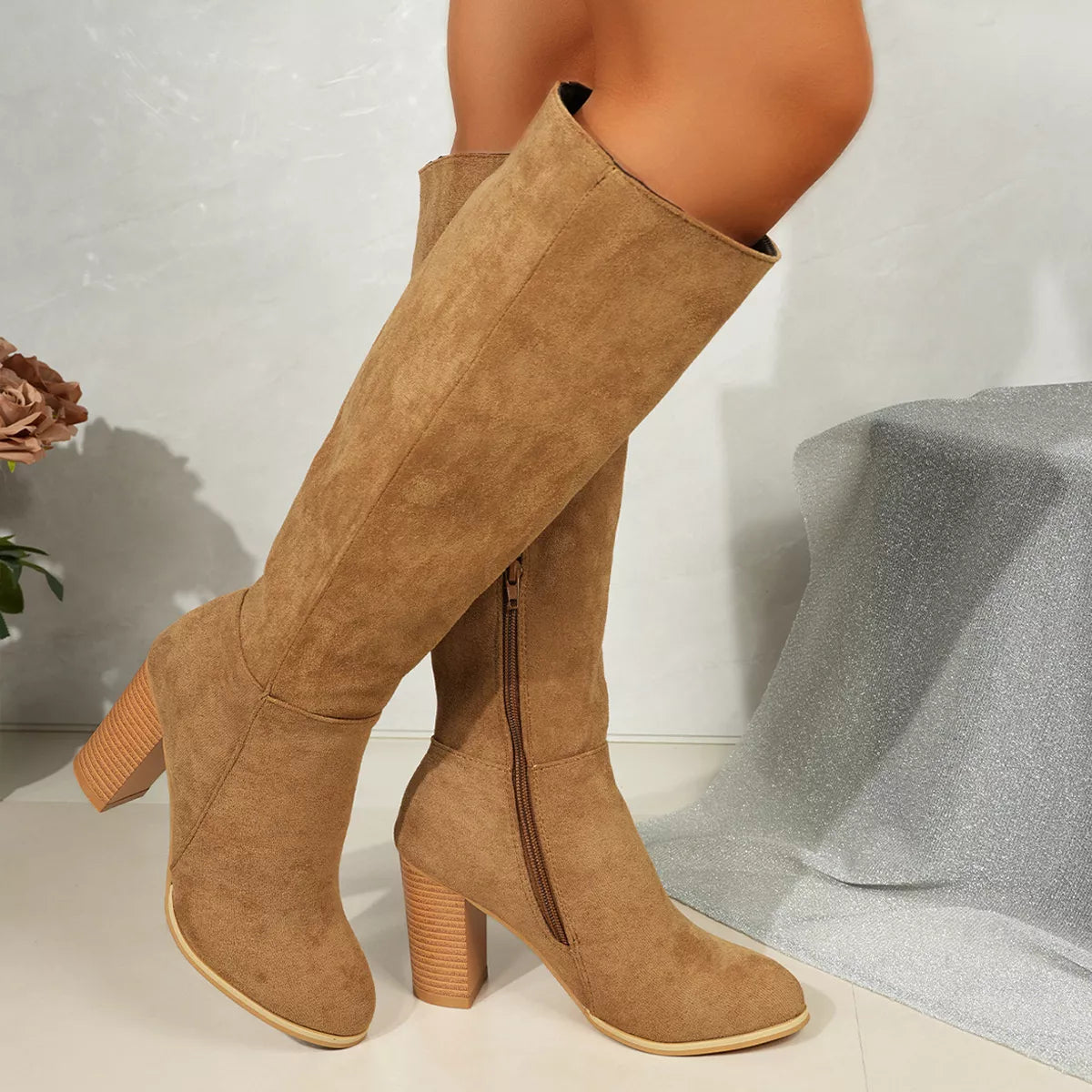 Point Toe Block Heels Boots - Lilixa.store