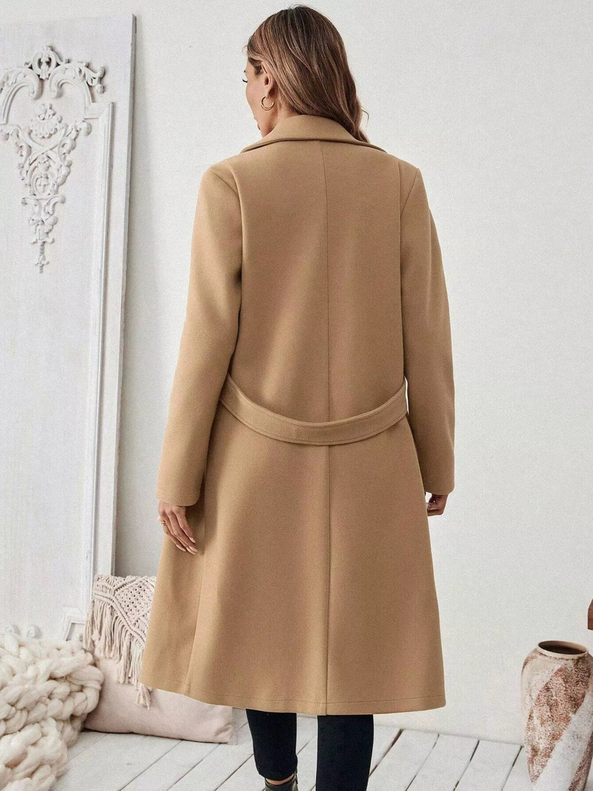 One Button Lapel Collar Overcoat - Lilixa.store