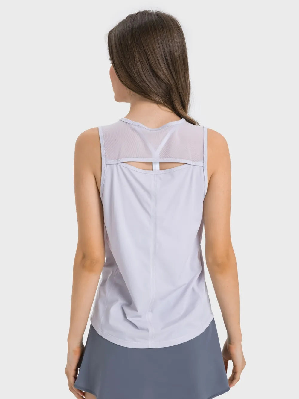 Millennia Cutout Back Round Neck Active Tank - Lilixa.store