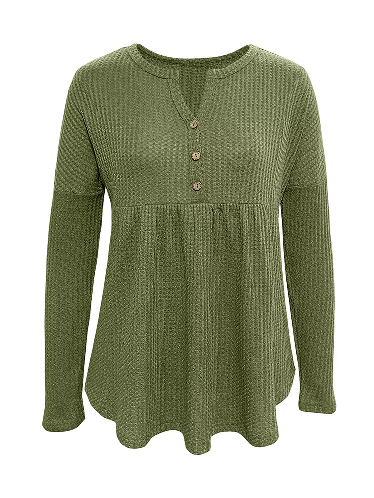 Textured Long Sleeve Peplum Top
