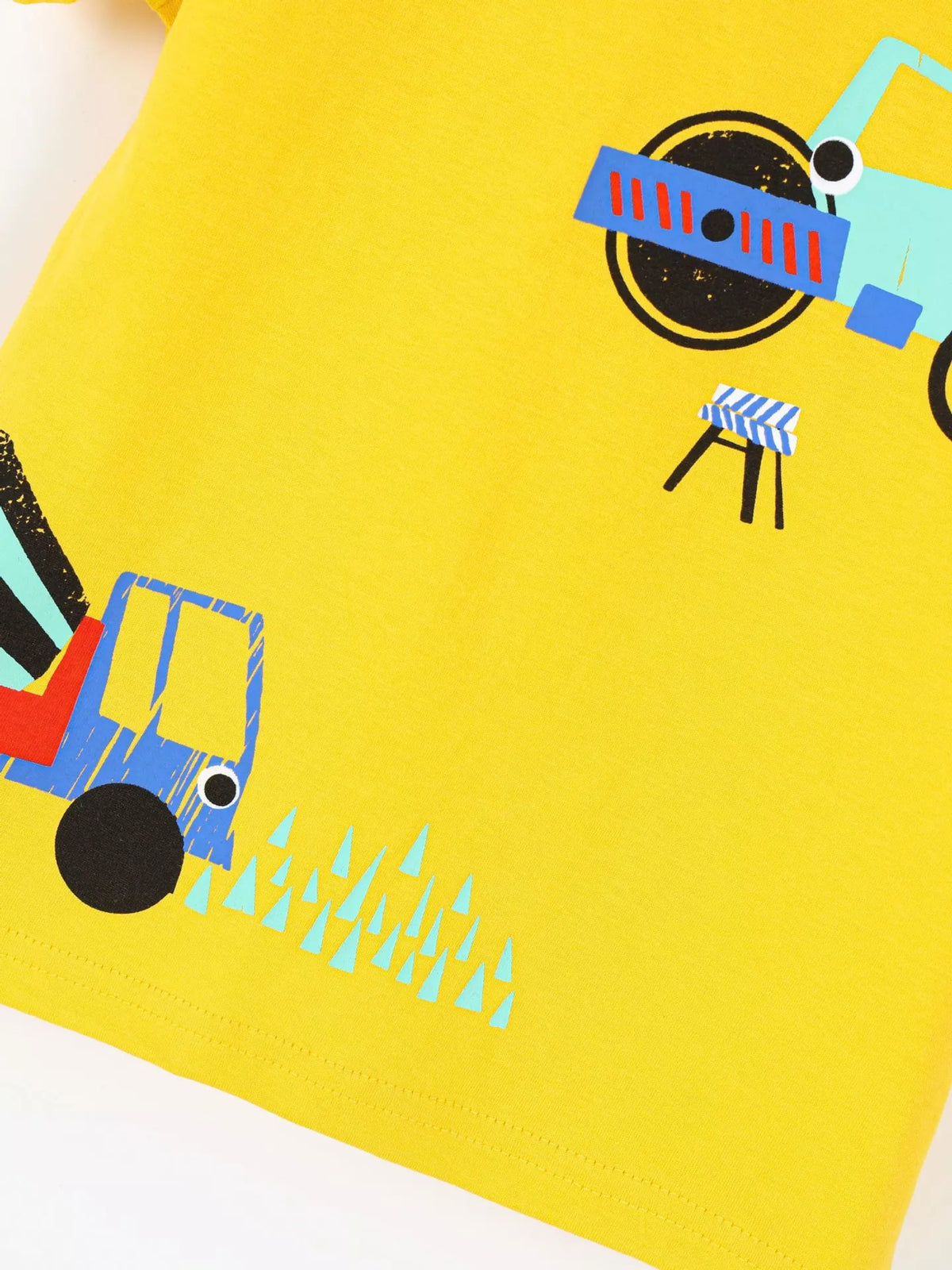 Children's Construction Truck Graphic Short Sleeve T-Shirt - Lilixa.store