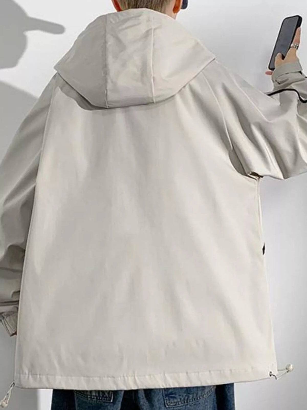 Men's Plus Size Contrast Trim Zip Up Jacket - Lilixa.store