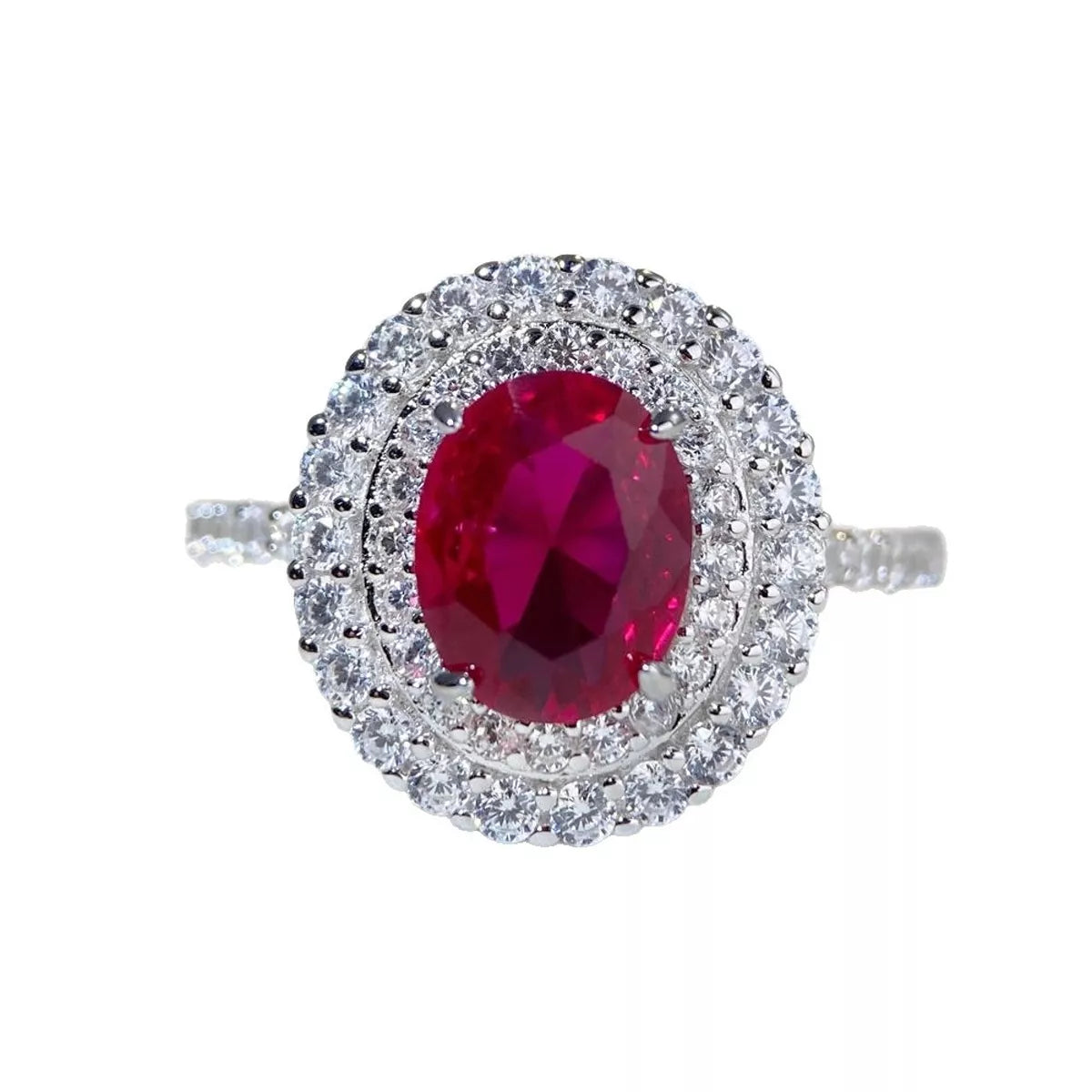 925 Sterling Silver Zircon Round Ring