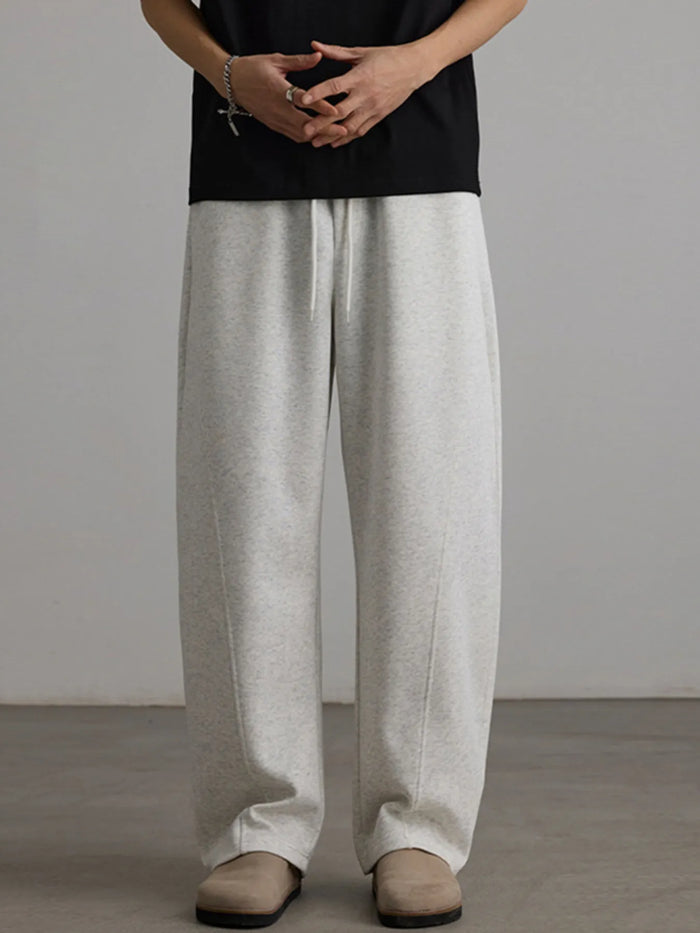 Men's Drawstring Wide Leg Pants in Grey