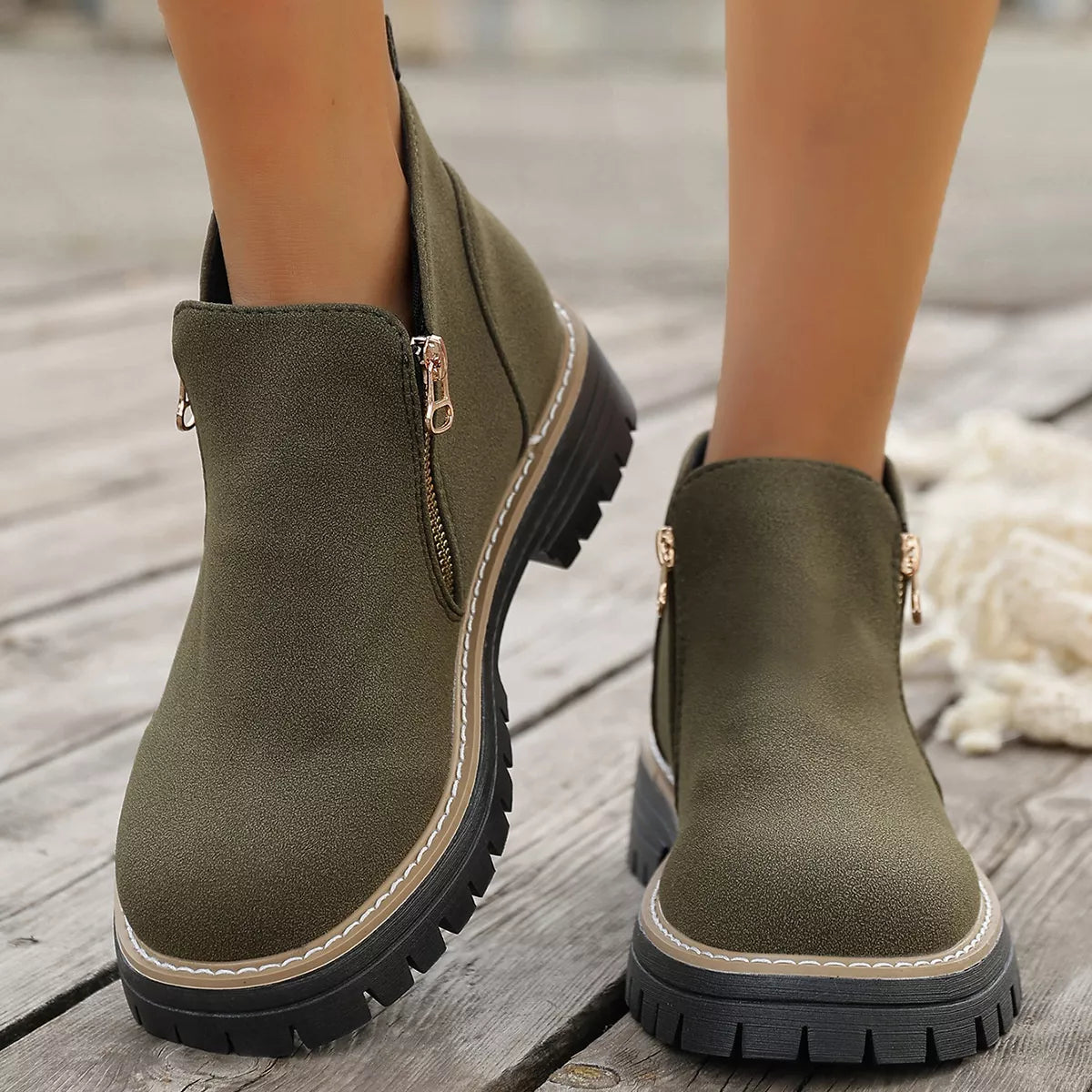 Side Zipper Ankle Boots - Lilixa.store