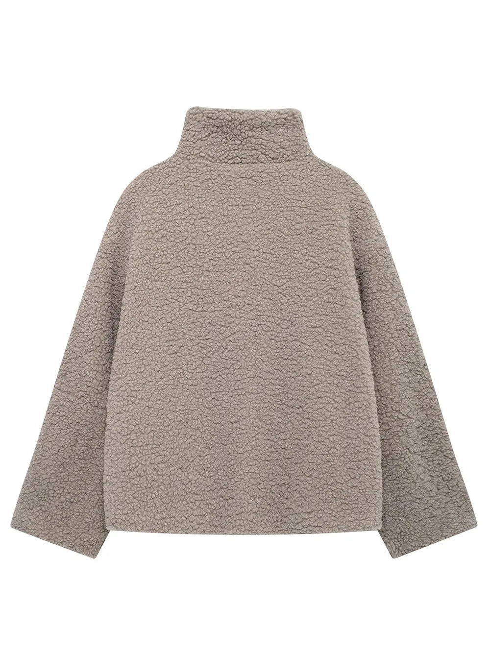 Zip Up Turtleneck Long Sleeve Plush Jacket, view 17