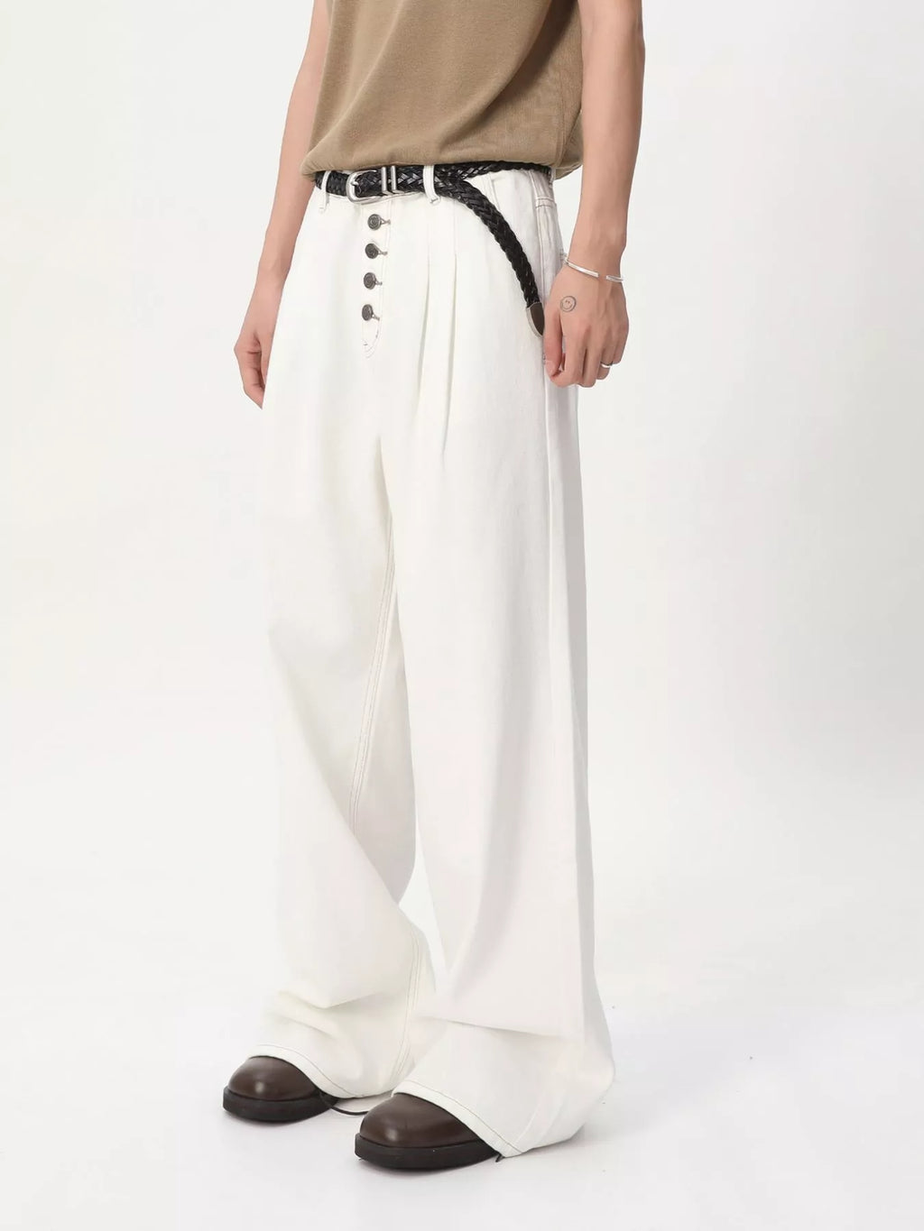 Men's Button-Fly Wide Leg Jeans - Lilixa.store