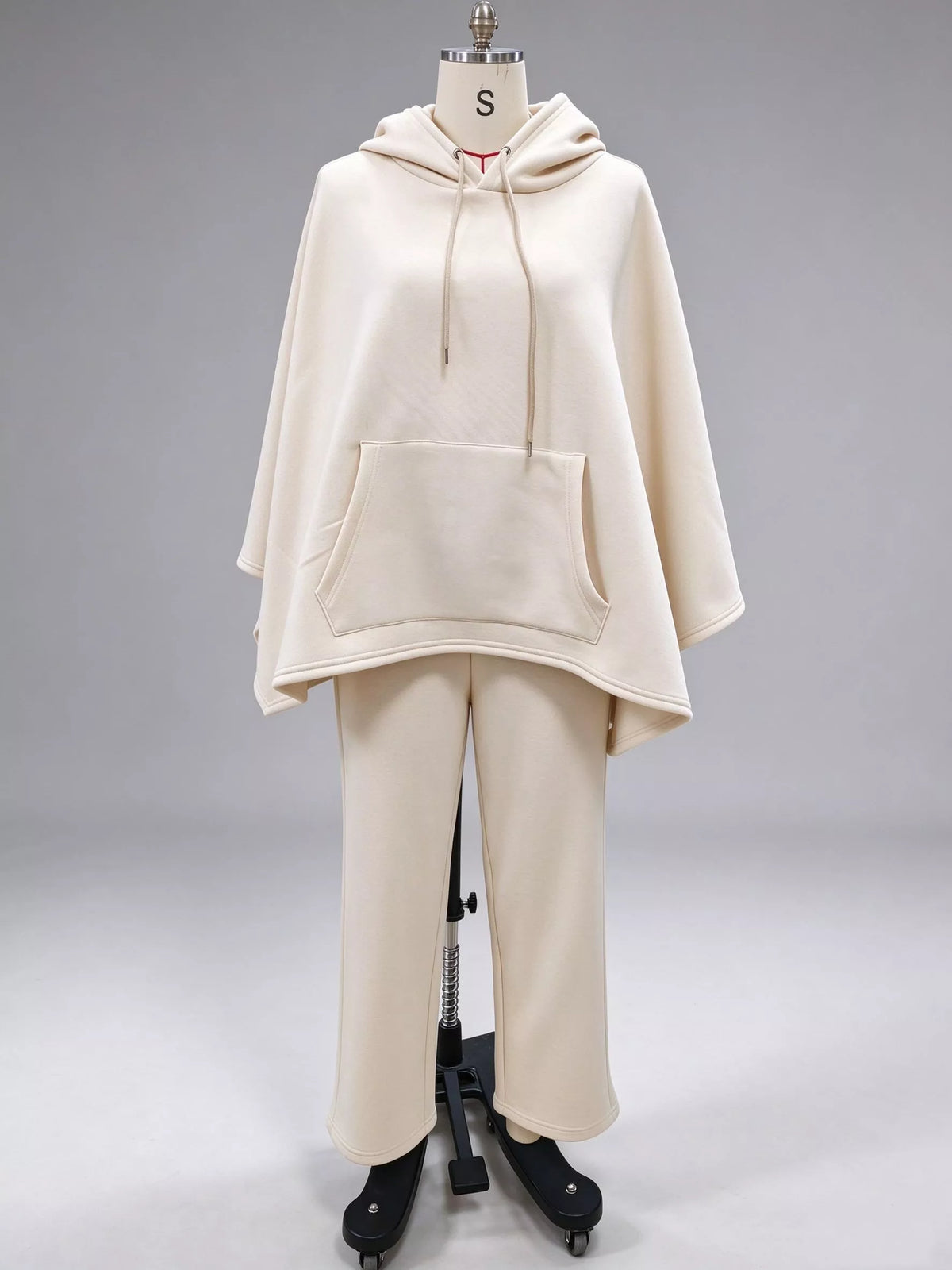 Hooded Poncho and Wide-Leg Pants Set, view 2