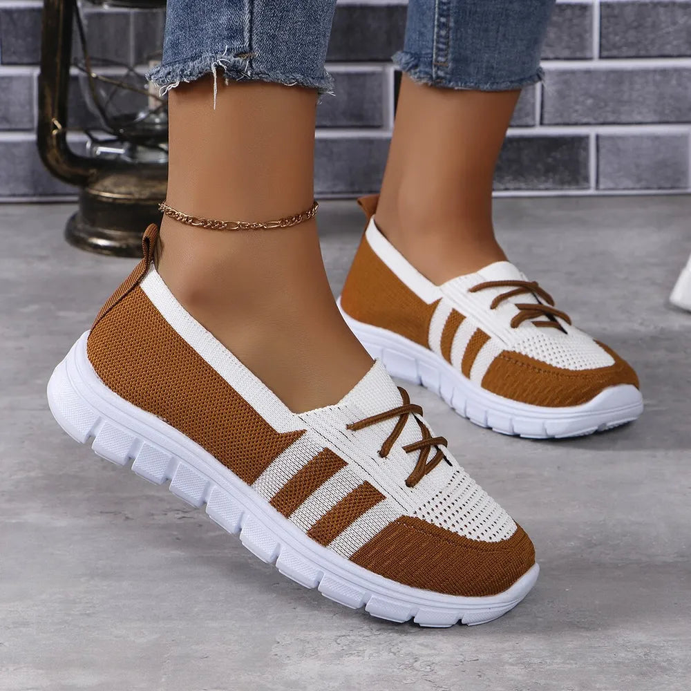 Mesh Contrast Flat Slip-Ons, view 3