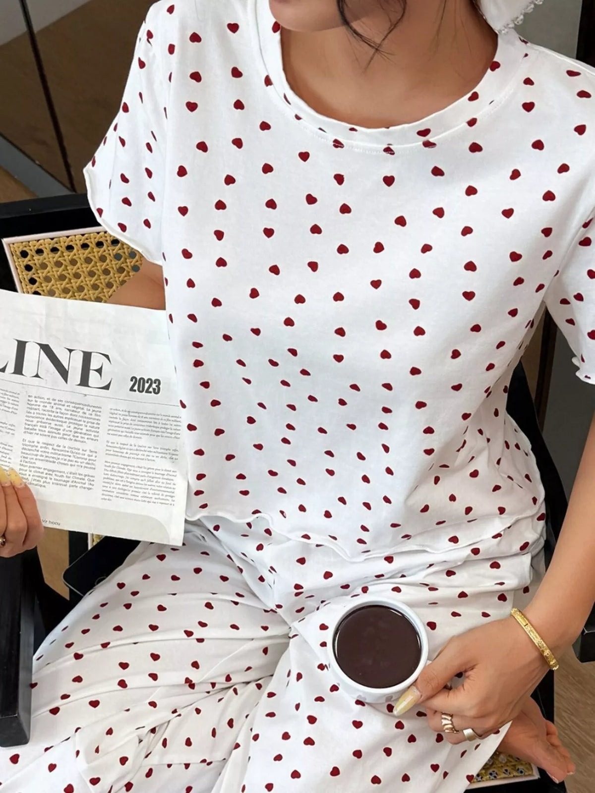 Polka Dot Short Sleeve Top and Shorts Set - Lilixa.store