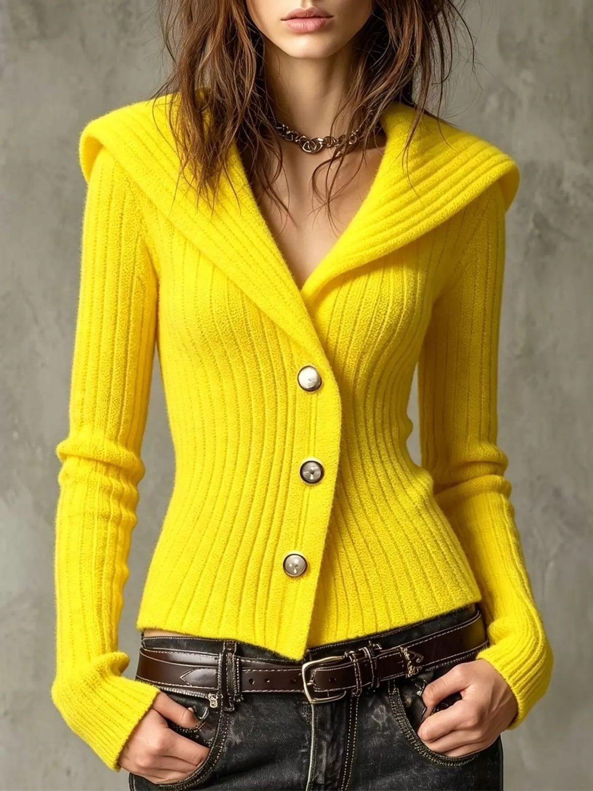 Full Size Ribbed Knit Button-Down Front Cardigan Plus Size - Lilixa.store
