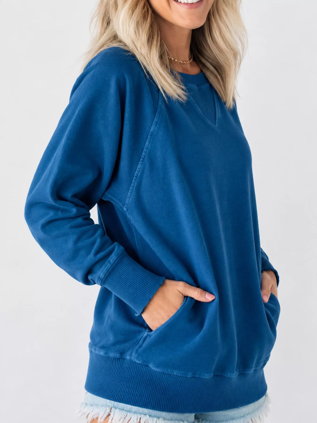 Crew Neck Raglan Sleeve Sweatshirt, view 9