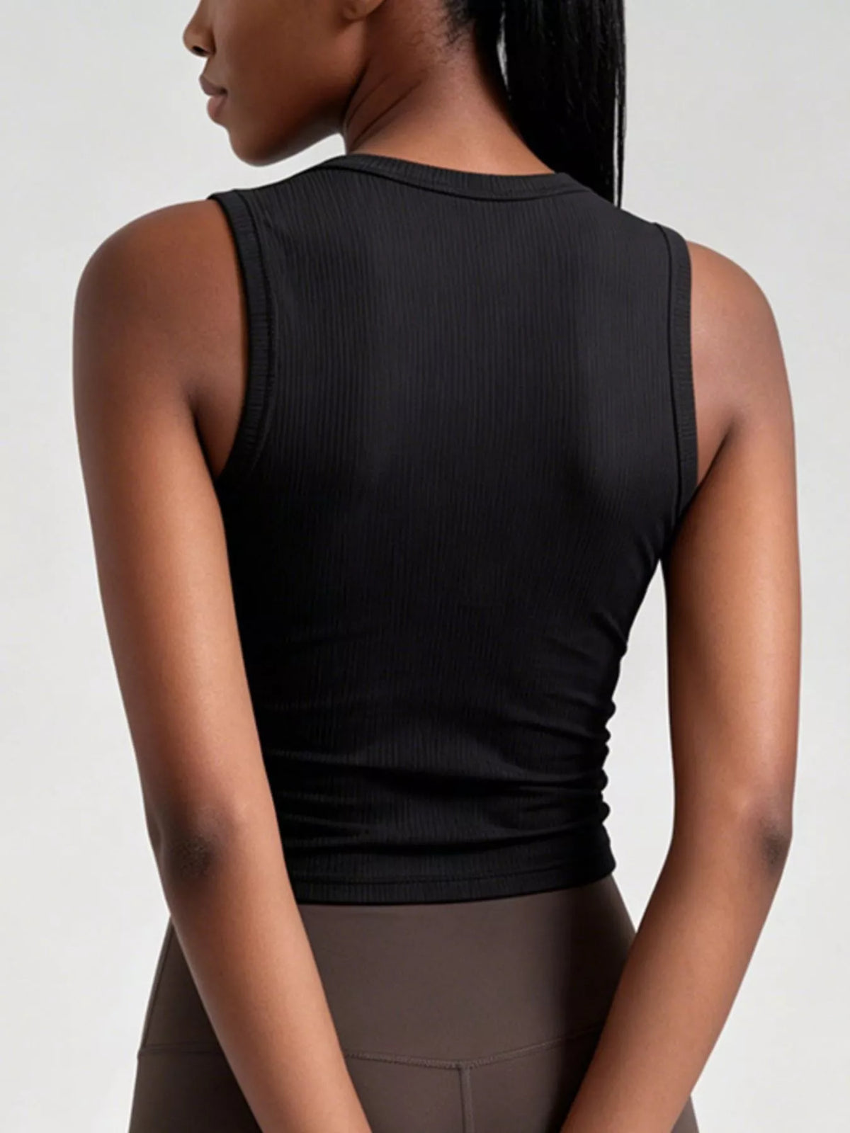 Ribbed Ruched Active Tank - Lilixa.store
