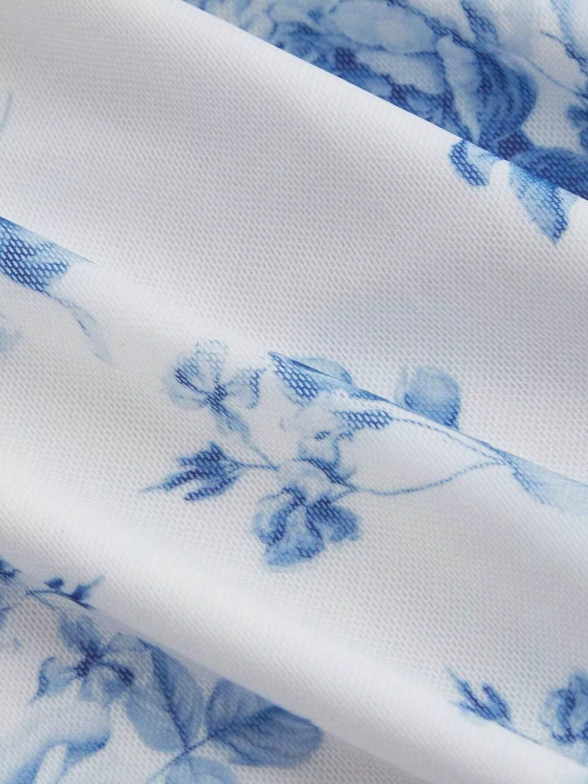 Floral Print Bodycon Midi Dress in Blue, view 5