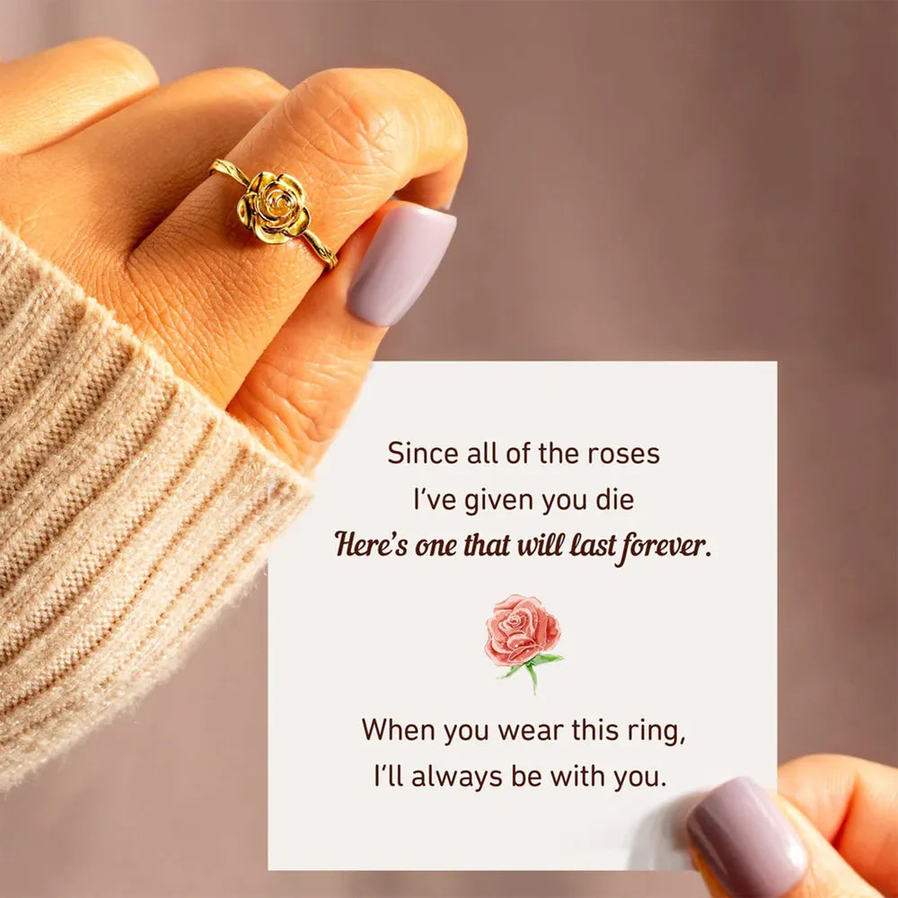 Rose Shape 18K Gold-Plated Ring - Lilixa.store
