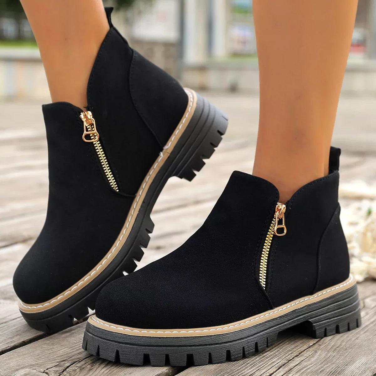 Side Zipper Ankle Boots - Lilixa.store