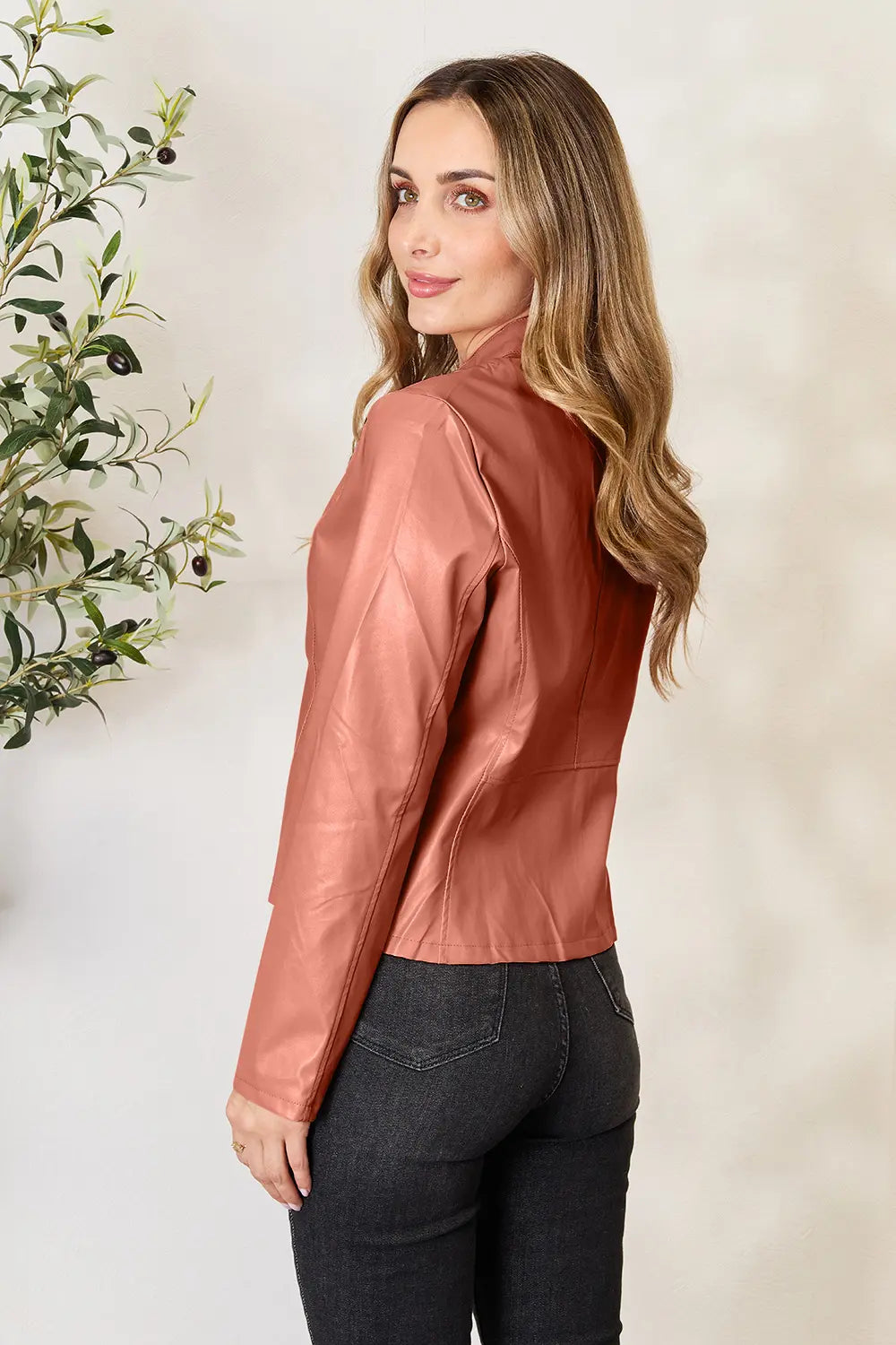Mock Neck Zip Up Jacket, view 12