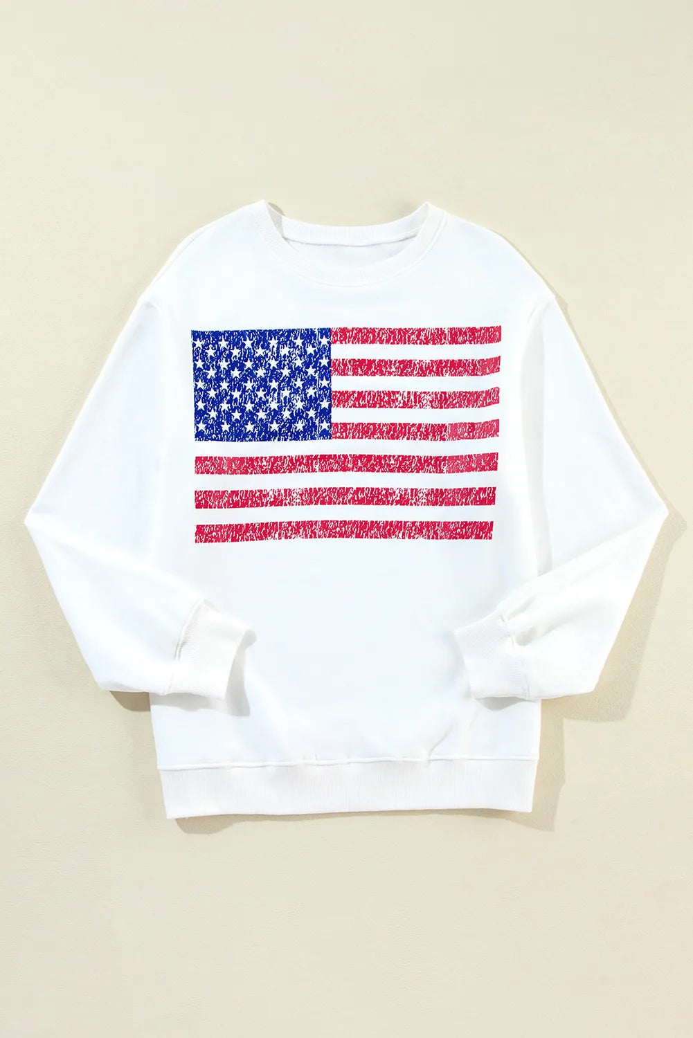 US Flag Round Neck Long Sleeve Sweatshirt - Lilixa.store