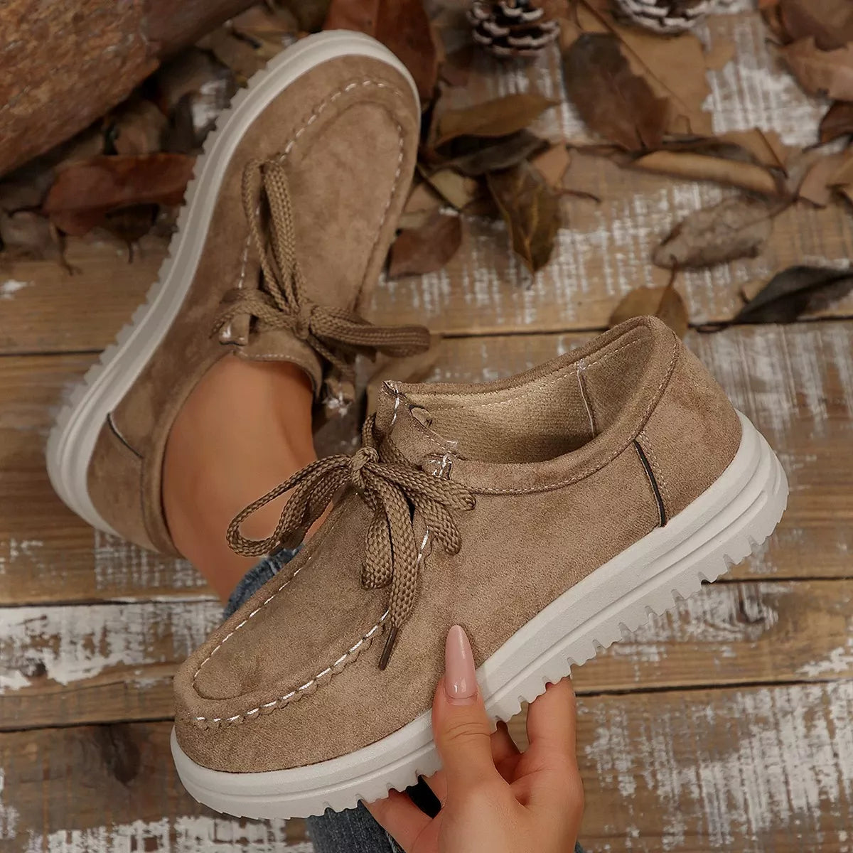 Lace-Up Round Toe Loafers, view 5
