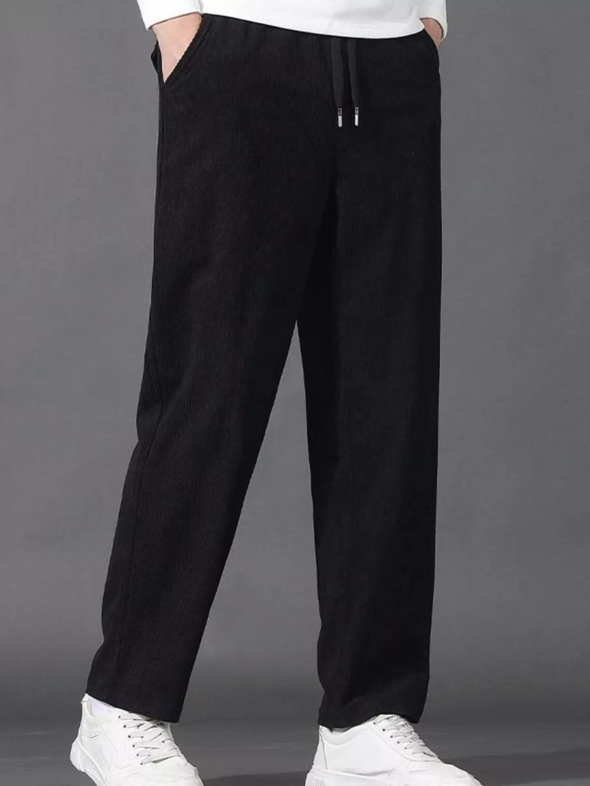 Men's Plus Size Drawstring Loose Fit Pants, view 3