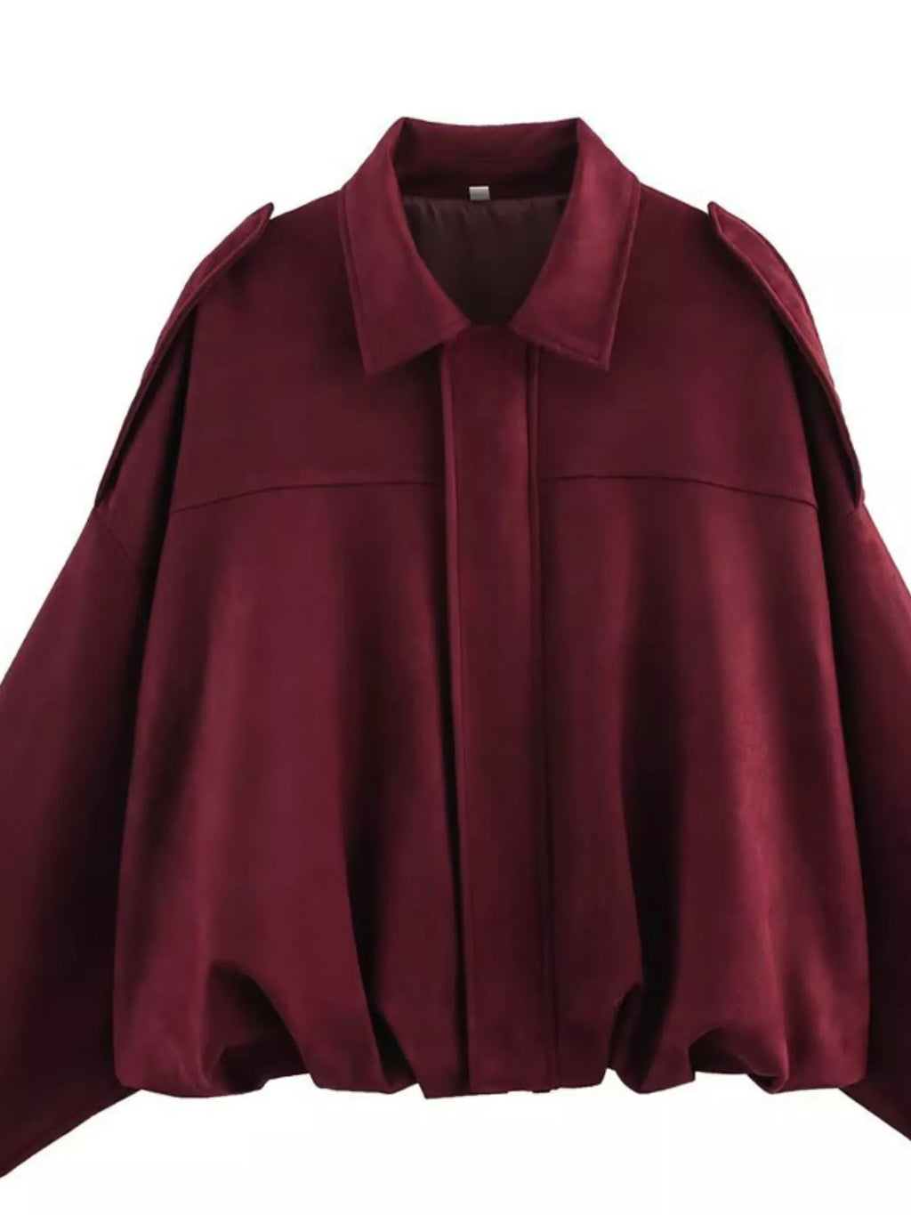 Collared Neck Dropped Shoulder Jacket - Lilixa.store