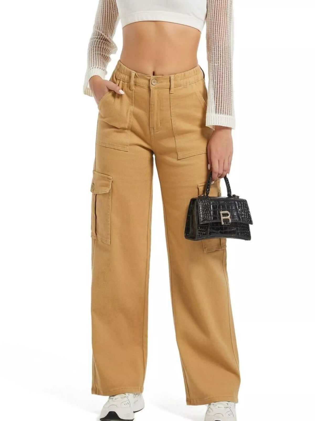 High-Waisted Cargo Jeans - Lilixa.store