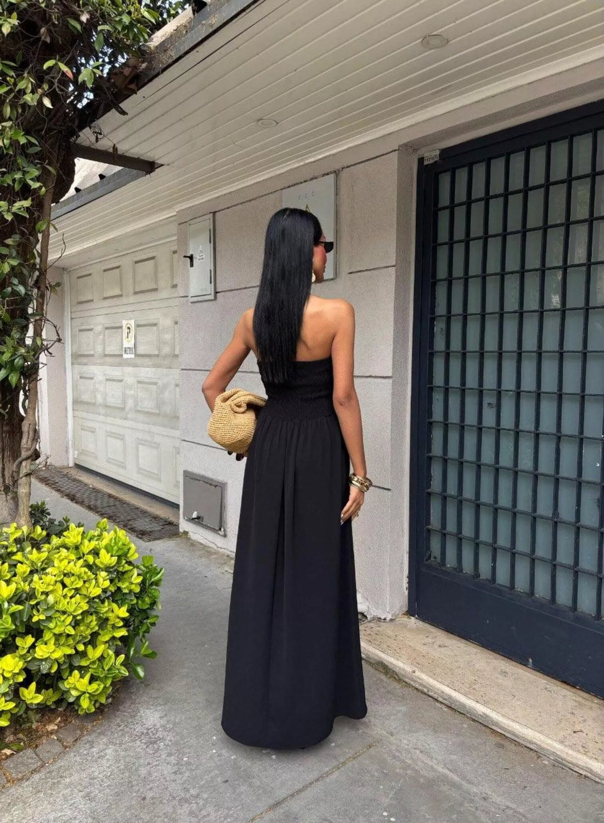 Strapless Smocked Maxi Dress, view 9