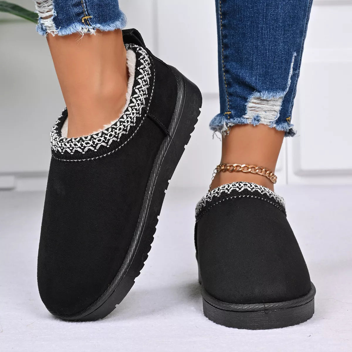 Round Toe Platform Ankle Boots