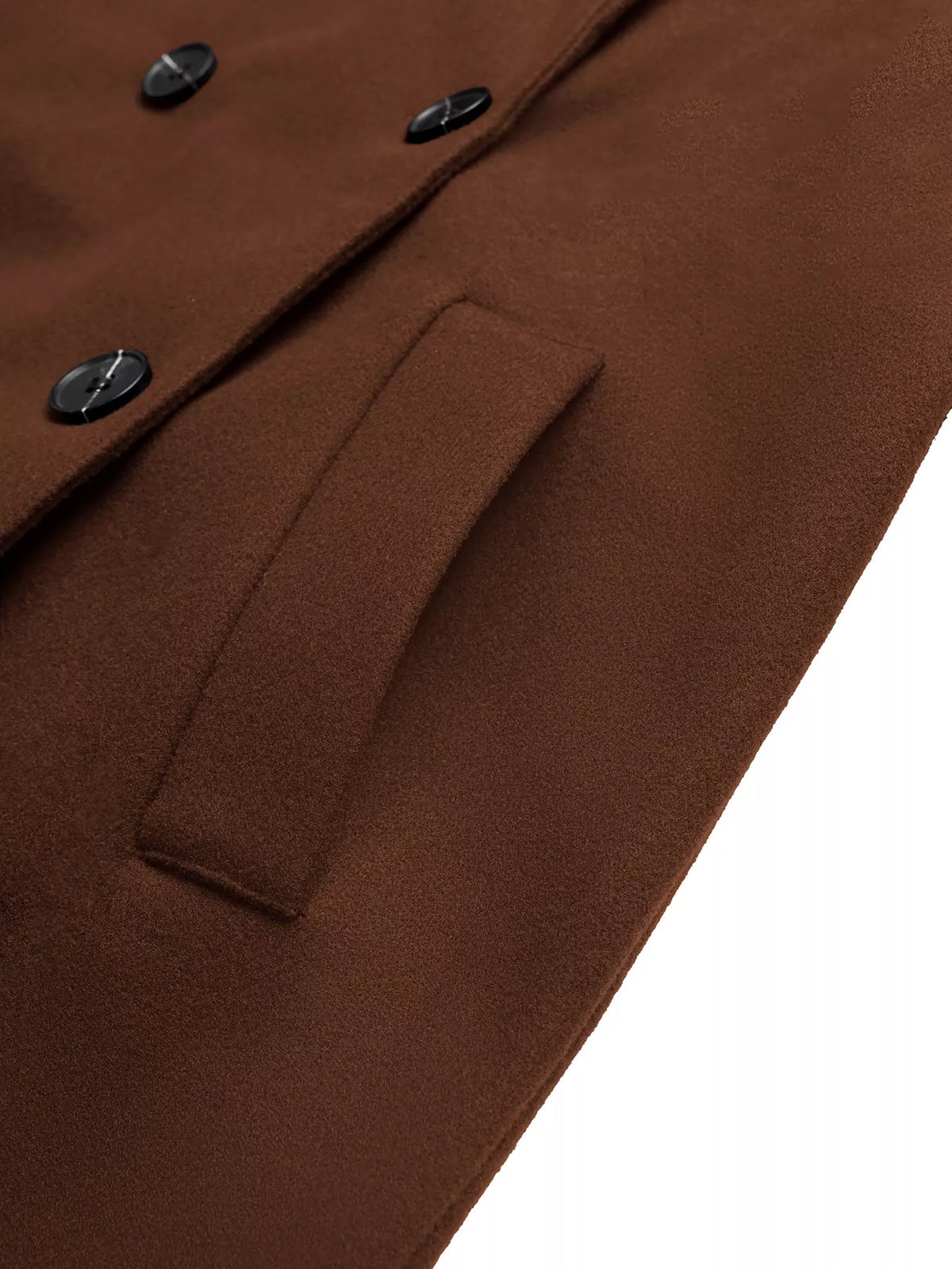 Lapel Collar Belted Wool Blend Coat in Brown, view 8