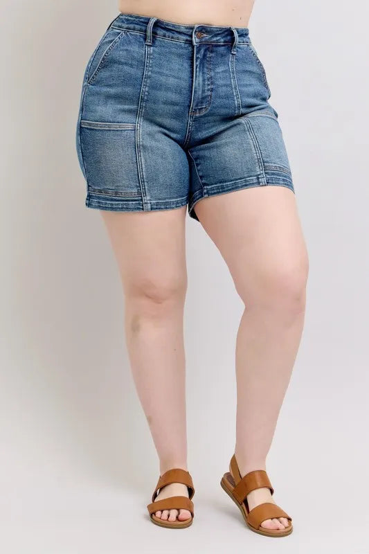Judy Blue Full Size High Rise Denim Shorts Plus Size - Lilixa.store